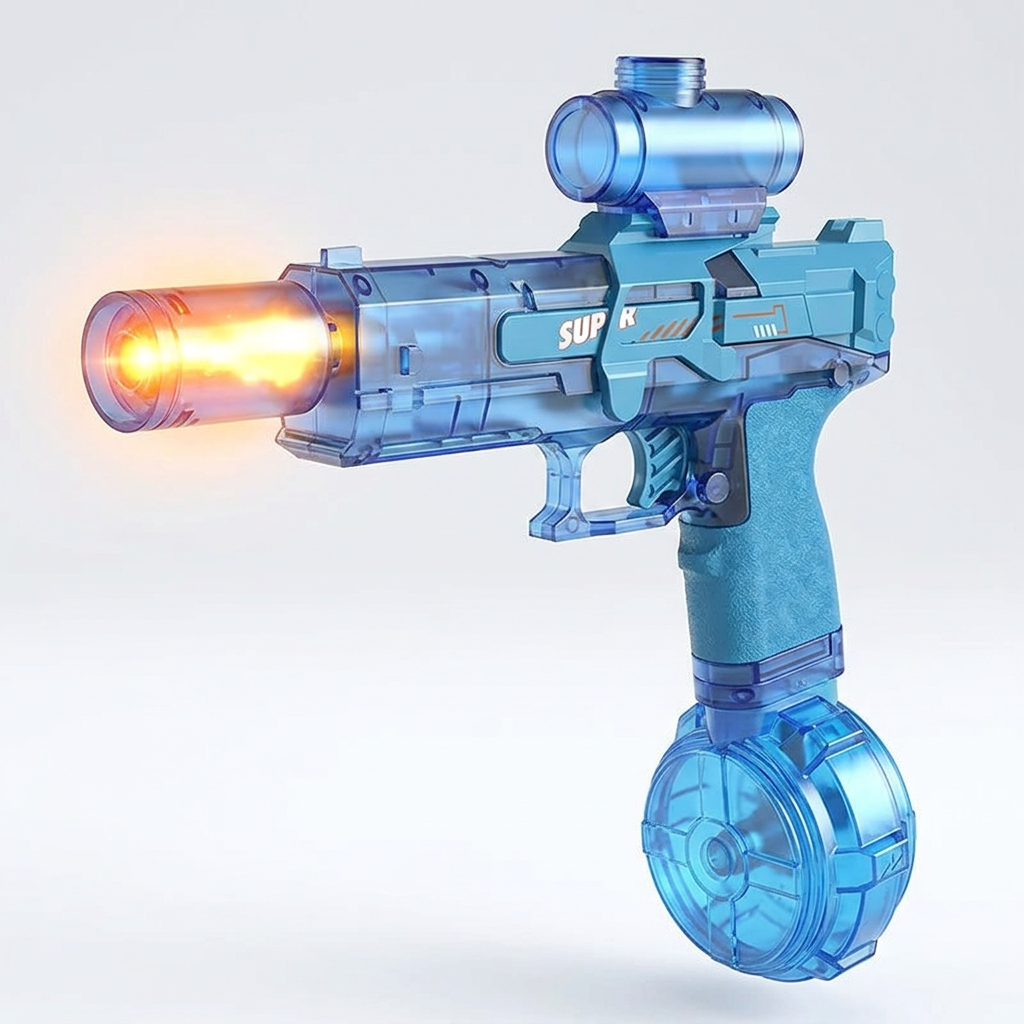 AQUABLAZE™ Electric Water Blaster — LED Fire Effect · Auto-Fire · 30m Range