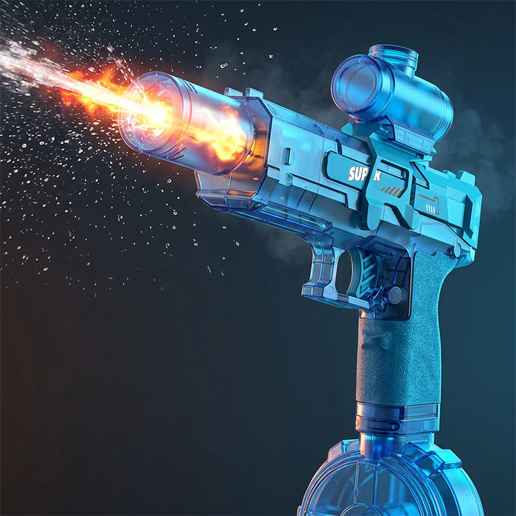 AQUABLAZE water blaster firing with real LED fire effect