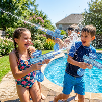 Family water gun battle with AQUABLAZE blasters