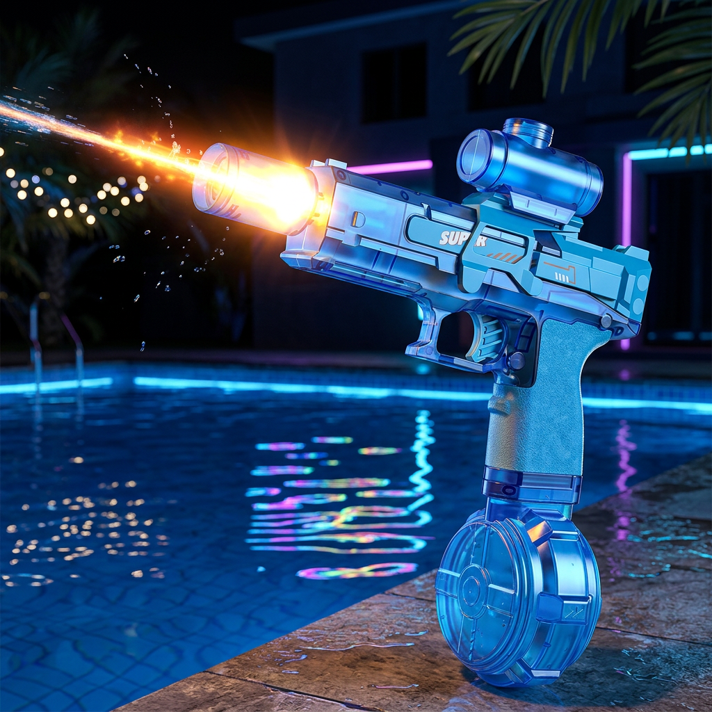 AQUABLAZE LED fire effect at night